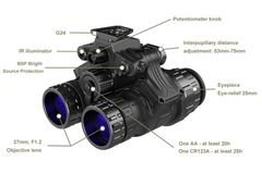 Tactical RNV-31S Gen 2+ White Phosphor Night Vision Binocular FOM 1800-2000